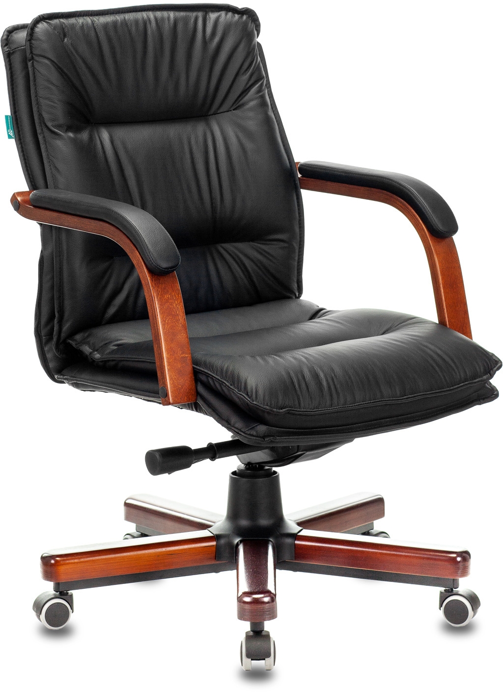 Кресло руководителя Бюрократ T-9927WALNUT-LOW черный кожа низк.спин ...