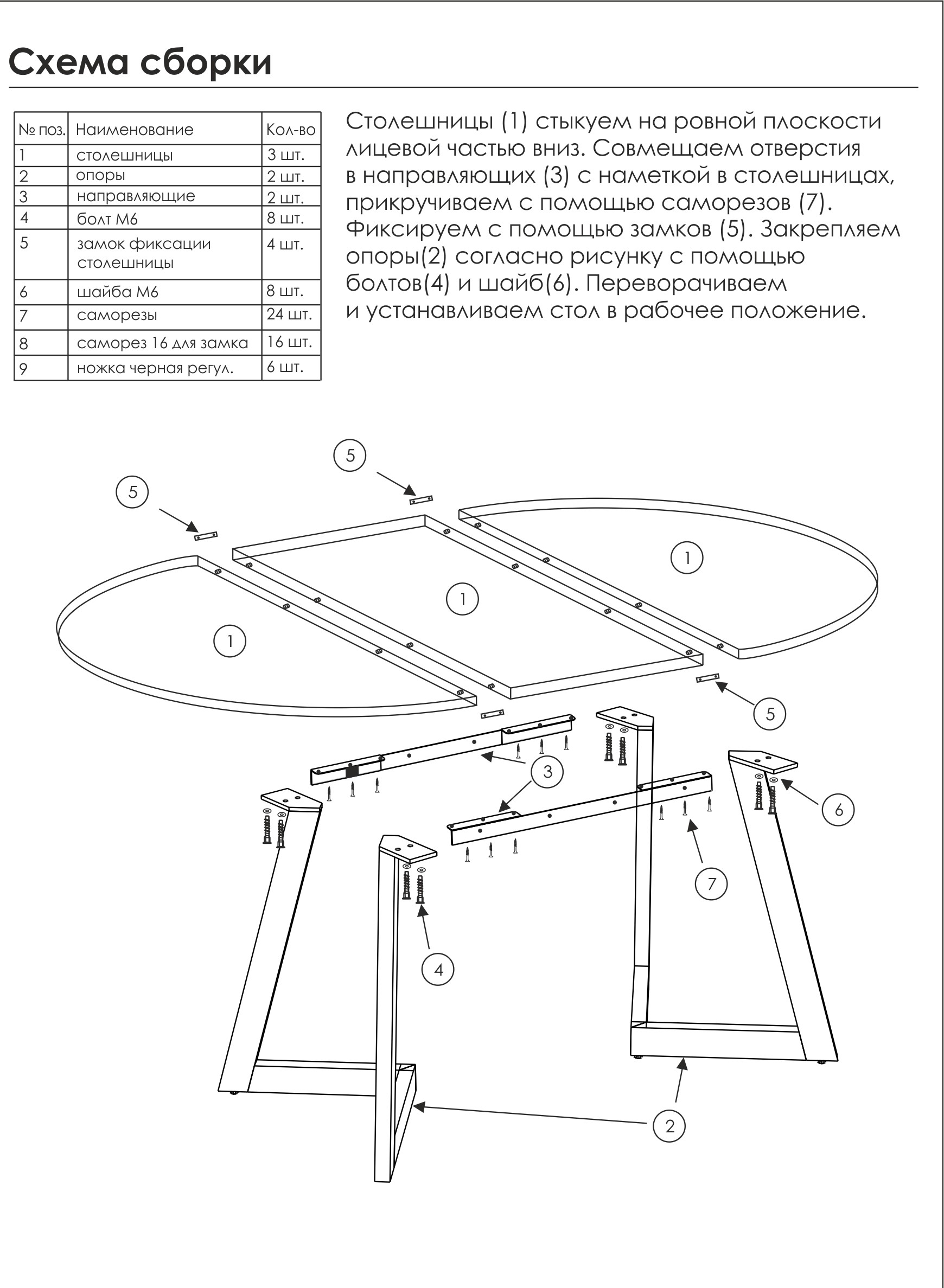Сборка круглого стола